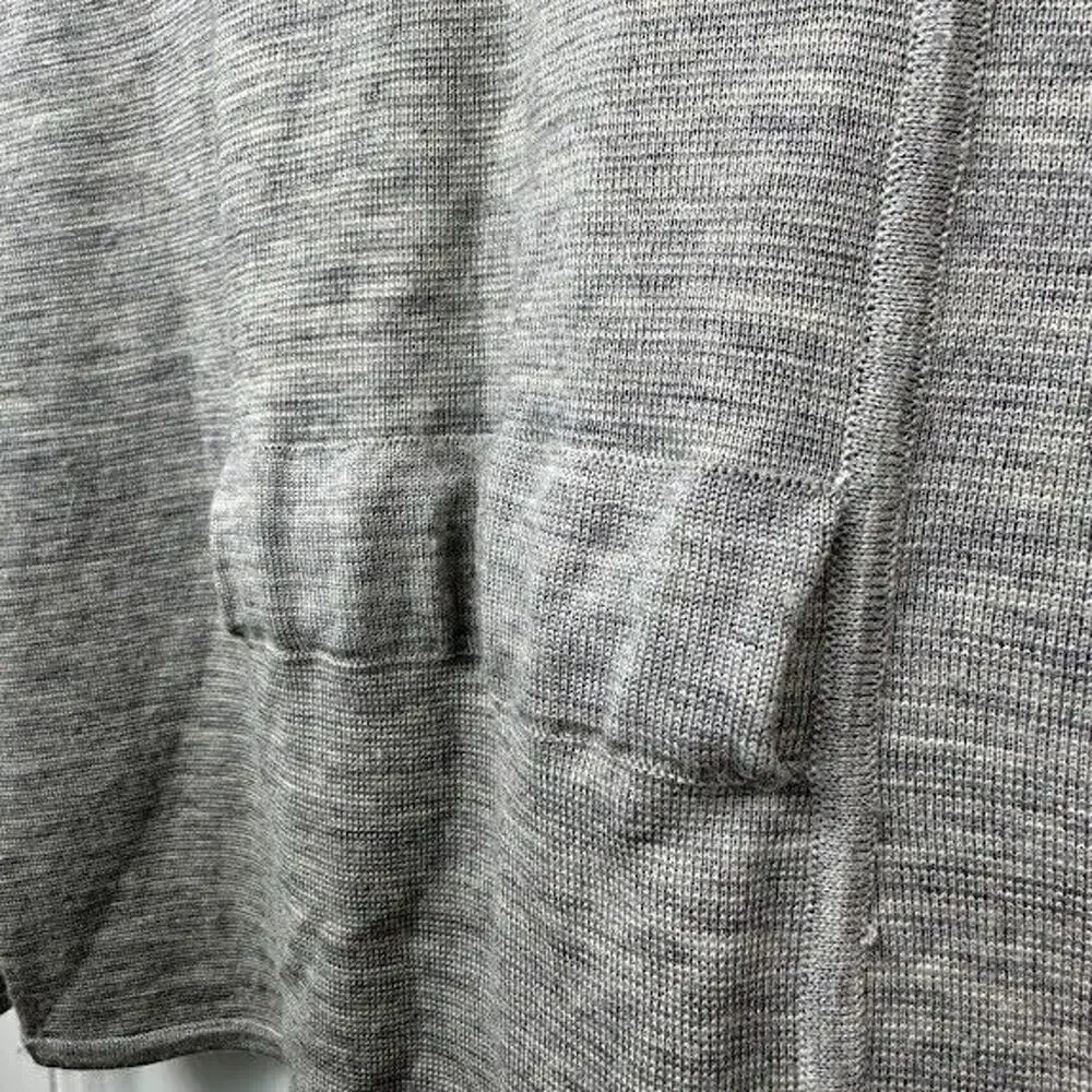 BCBG Maxazria Sweater Womens Medium Gray Wool Merino Open Front Cardigan